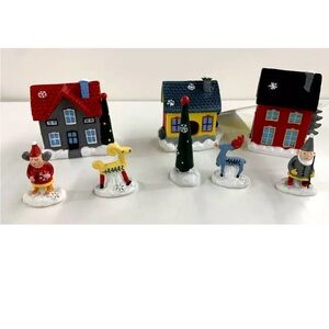 IKEA VINTERFINT Christmas Village Decoration, Set Of 8, BRAND NEW